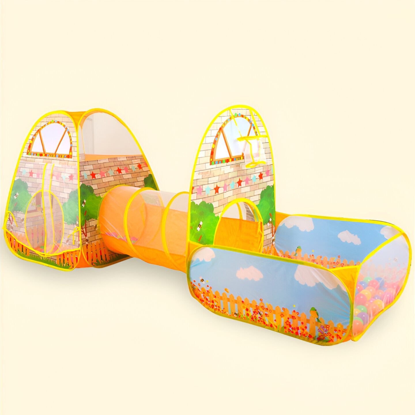 Brick House Play Tent with Tunnel - Lil Bug