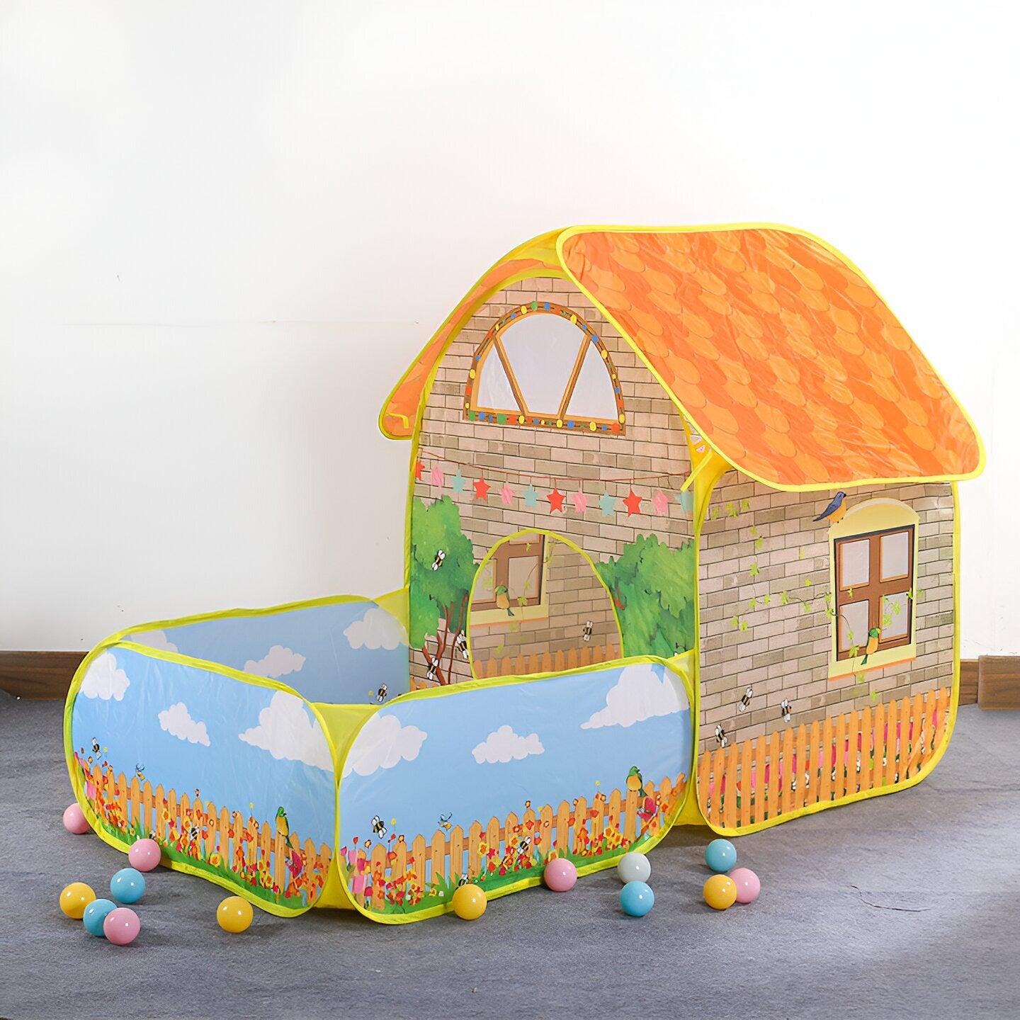 Brick House Play Tent with Tunnel - Lil Bug