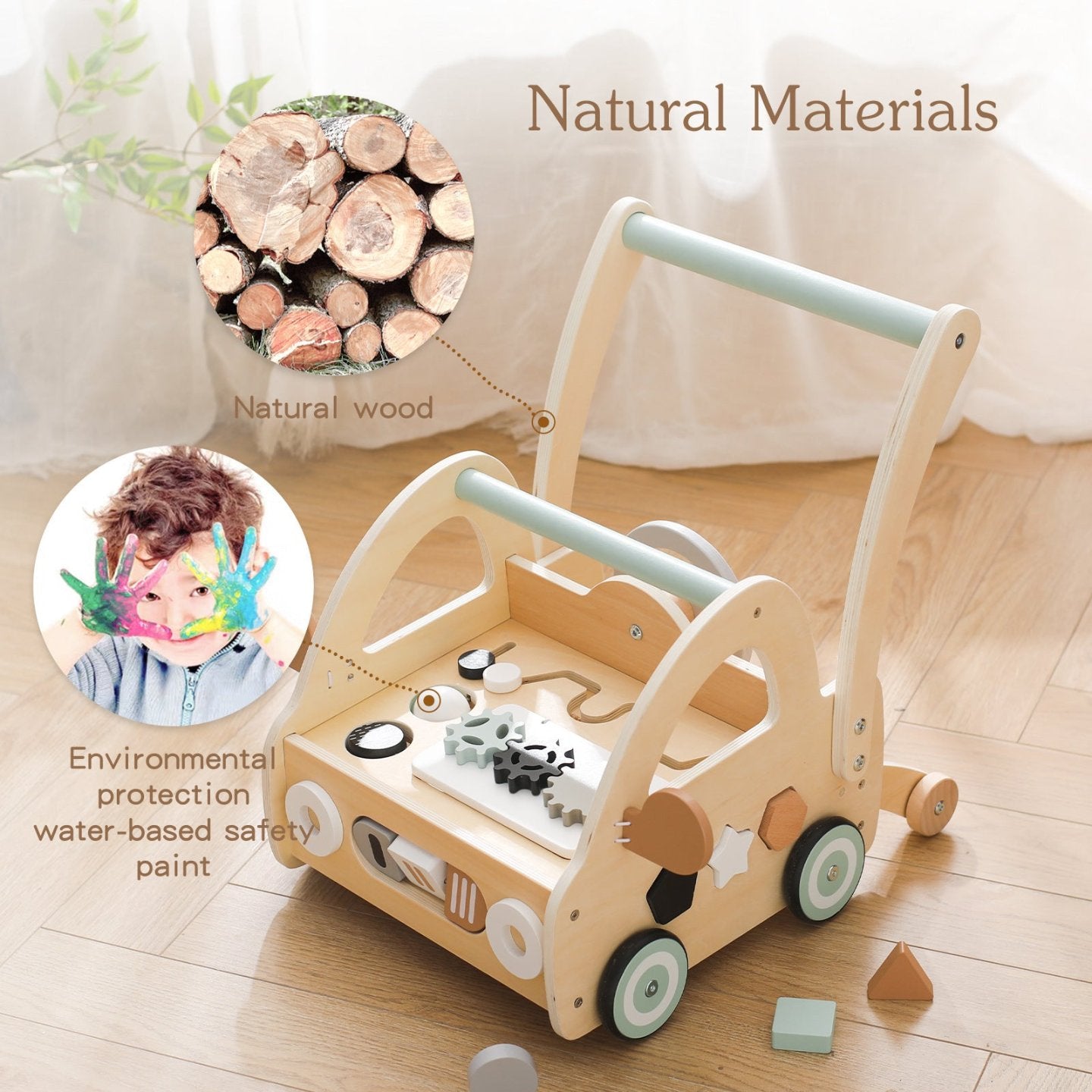 Montessori Wooden Baby Walker