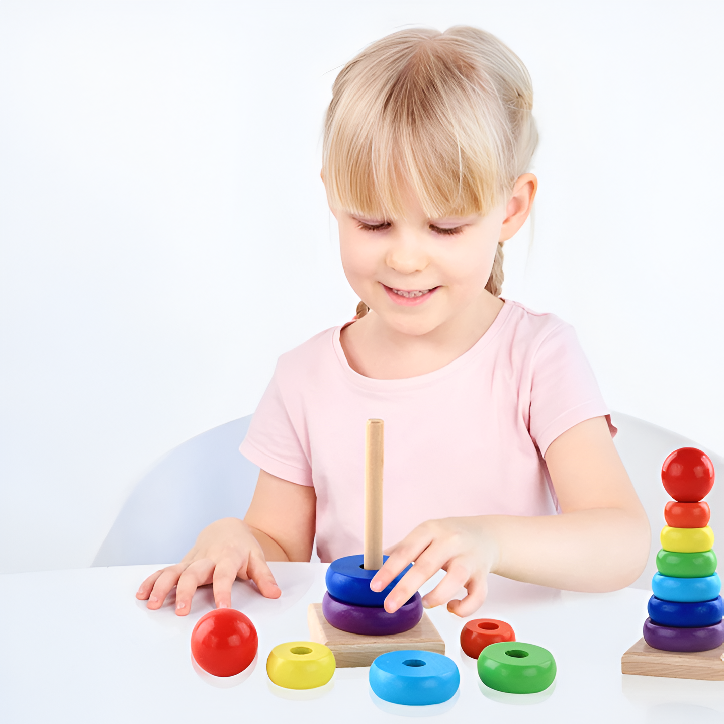 Montessori Rainbow Stacking Tower - Lil Bug