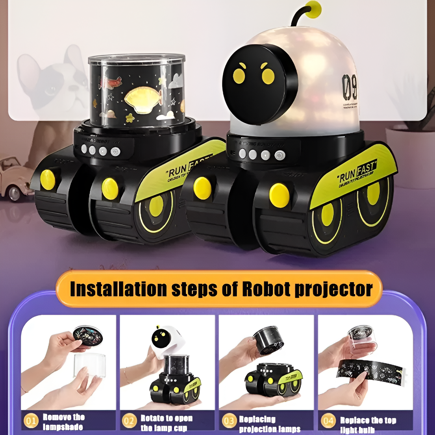 Robot Star Projection Lamp - Lil Bug