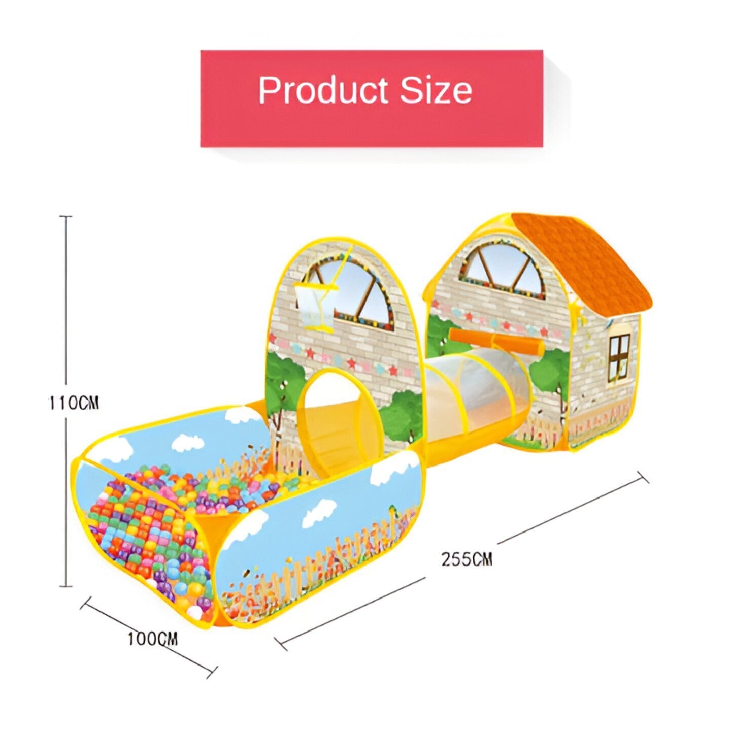 Brick House Play Tent with Tunnel - Lil Bug